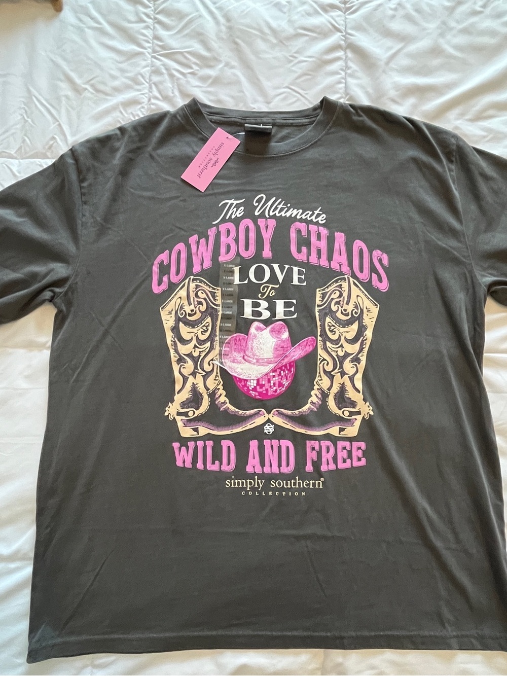Simply Southern “Cowboy Chaos” Black Stonewashed size Large